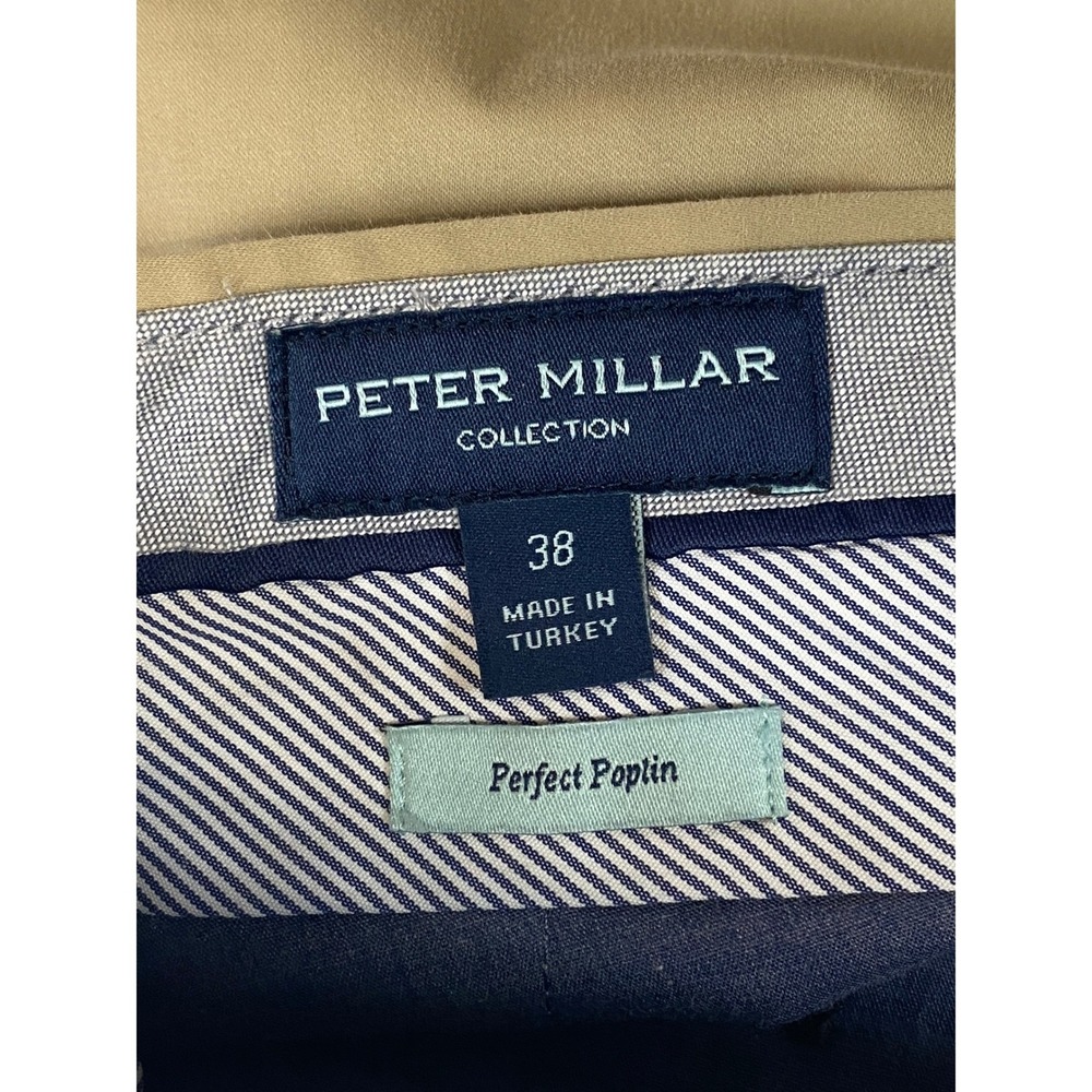 Peter Millar Collection Perfect Poplin Mens Tan Khaki Pants Size 38 Silk Cotton - Picture 4 of 8
